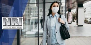 Medical Administration Worker Wearing a Mask