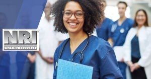 close up of a smiling female African American nurse